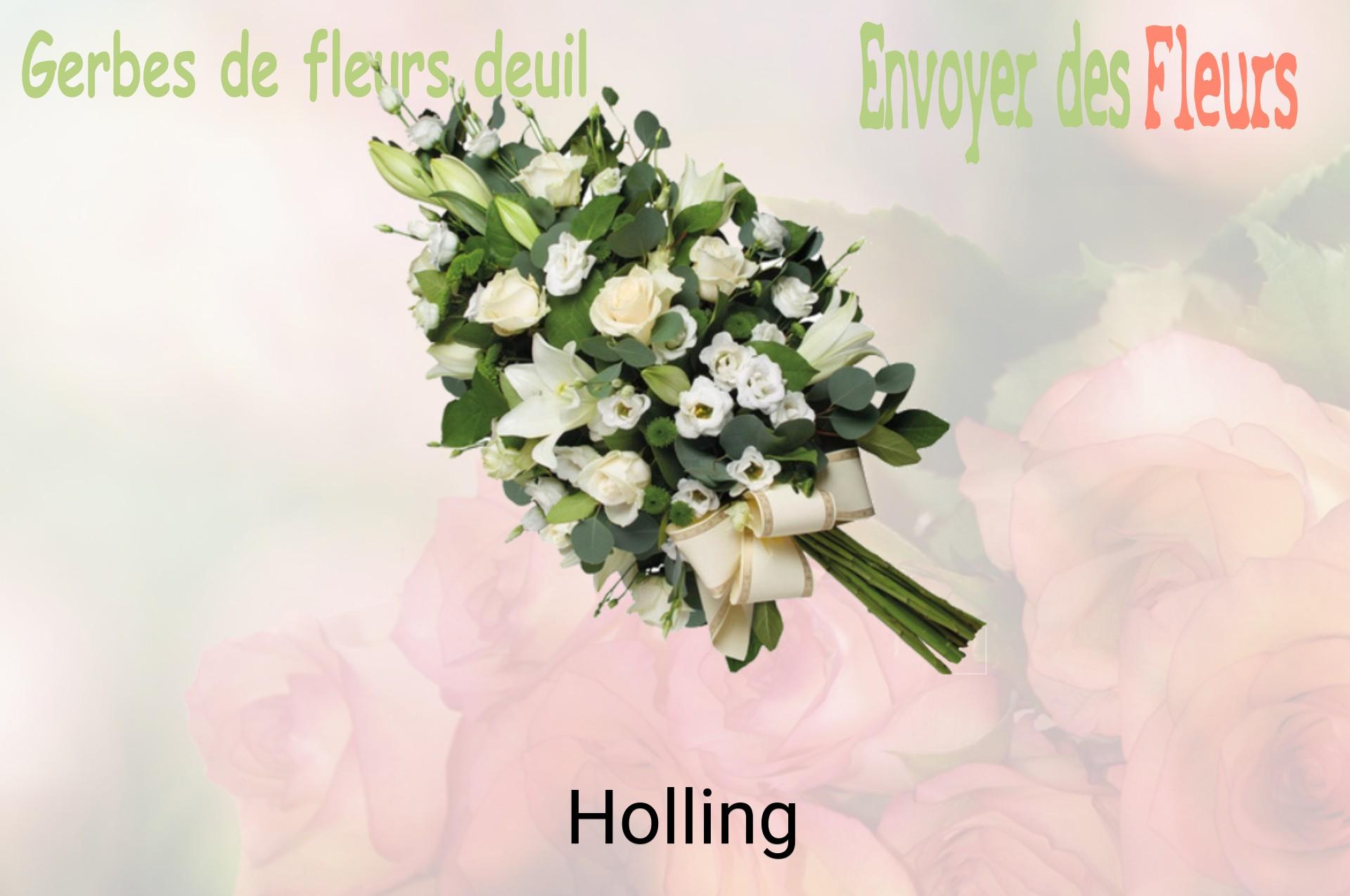 Gerbe de fleurs de deuil livrée à Holling
